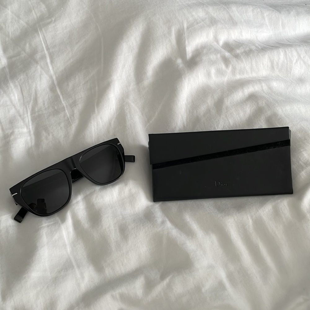 Dior flat top black sunglasses
